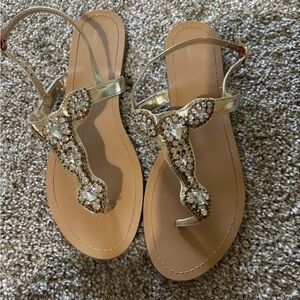 Gold Embellished Sandals